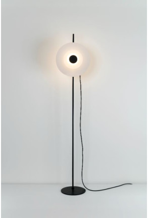 Halos Ø36 - Lampă de podea neagră din sticlă